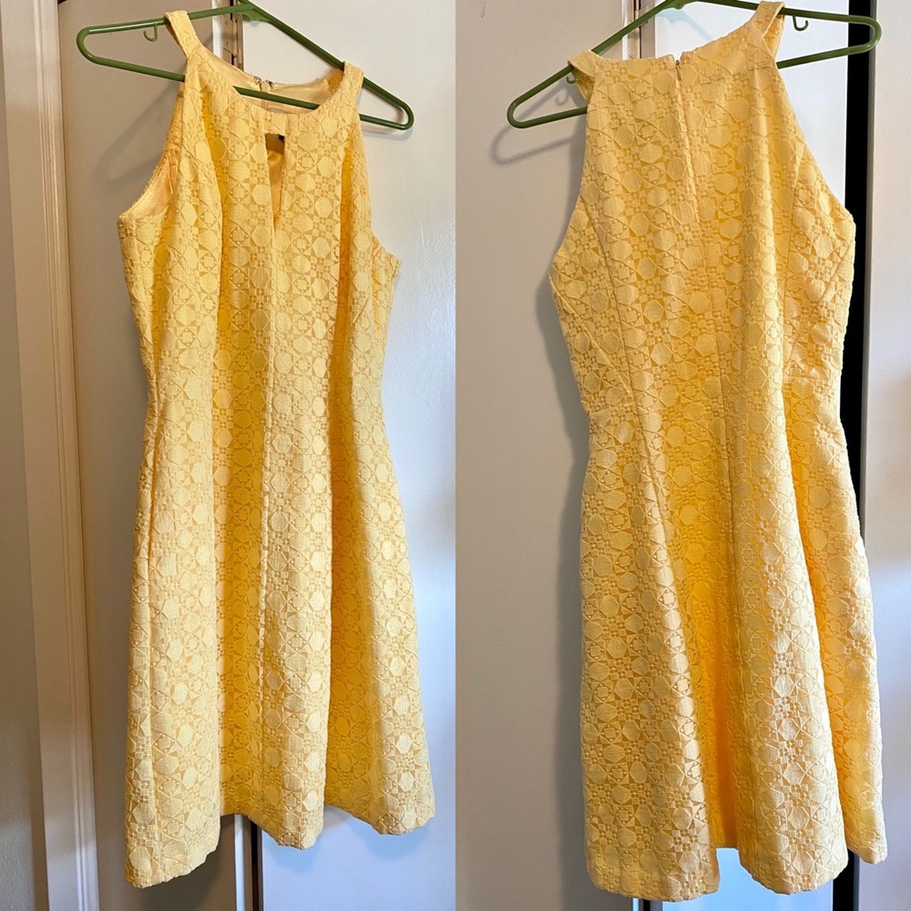 WHBM Casual Yellow Dress with POCKETS (size 8)